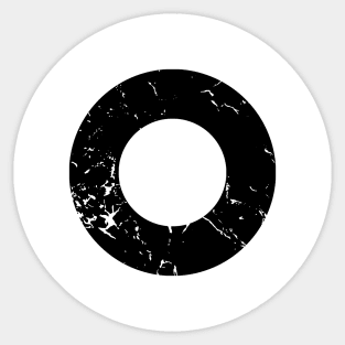 Distressed White and Black Roundel Sticker